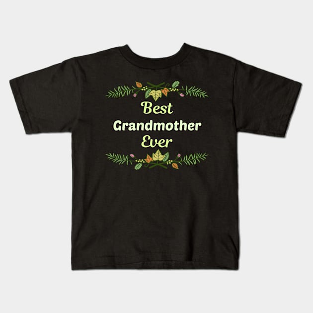 Family Leaf Grandmother Kids T-Shirt by Happy Life